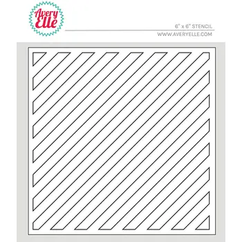 AVERY ELLE DIAGONAL STRIPES 6x6 STENCIL