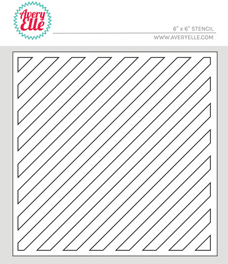 AVERY ELLE DIAGONAL STRIPES 6x6 STENCIL