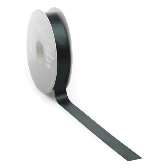 VIVANT DOUBLE FACE SATIN DARK GREEN RIBBON BY THE YARD