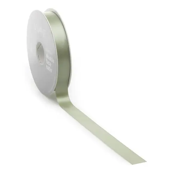 VIVANT DOUBLE FACE SATIN GREEN GOLD RIBBON BY THE YARD