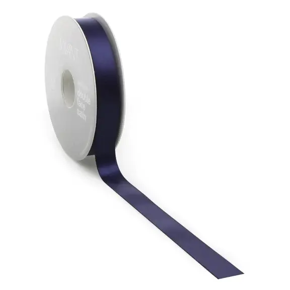VIVANT DOUBLE FACE SATIN DARK BLUE RIBBON BY THE YARD