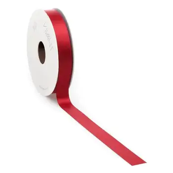 VIVANT DOUBLE FACE SATIN WARM RED RIBBON BY THE YARD