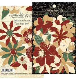 GRAPHIC 45 GRAPHIC 45 LETTERS TO SANTA COLLECTION FLOWER ASSORTMENT DIE-CUTS 48/PK