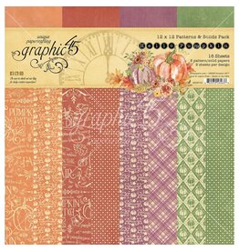 GRAPHIC 45 GRAPHIC 45 HELLO PUMPKIN PATTERNS & SOLIDS COLLECTION PAD 12x12 16 SHEETS
