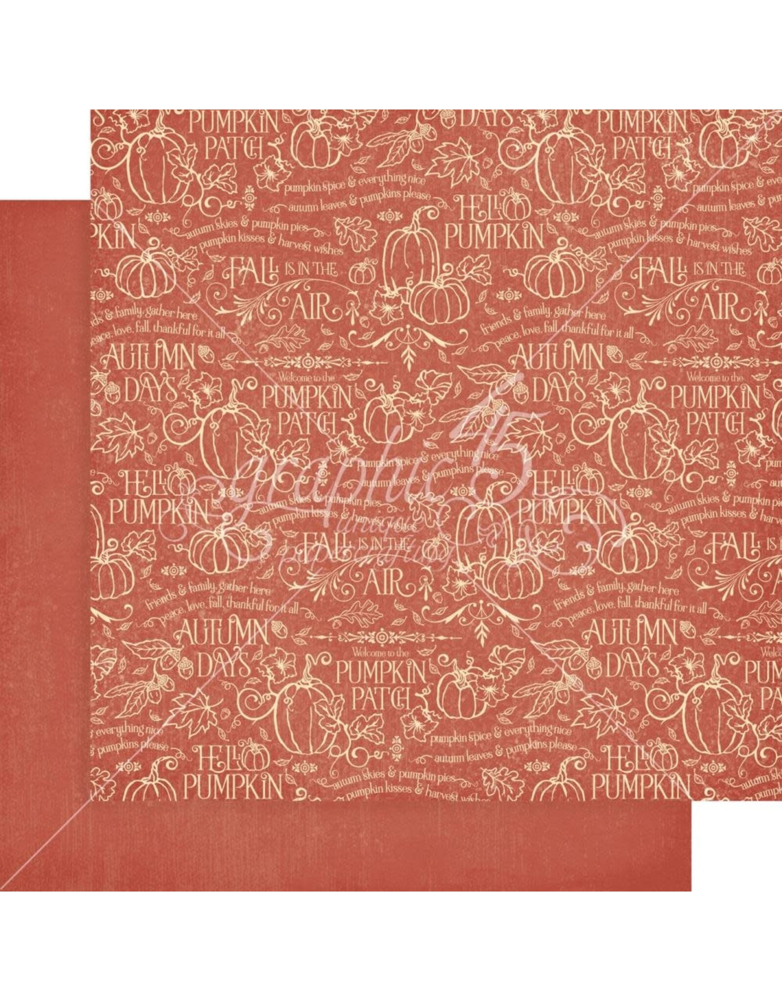 GRAPHIC 45 GRAPHIC 45 HELLO PUMPKIN PATTERNS & SOLIDS COLLECTION PAD 12x12 16 SHEETS