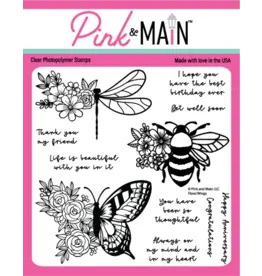 PINK & MAIN PINK & MAIN FLORAL WINGS CLEAR STAMP SET