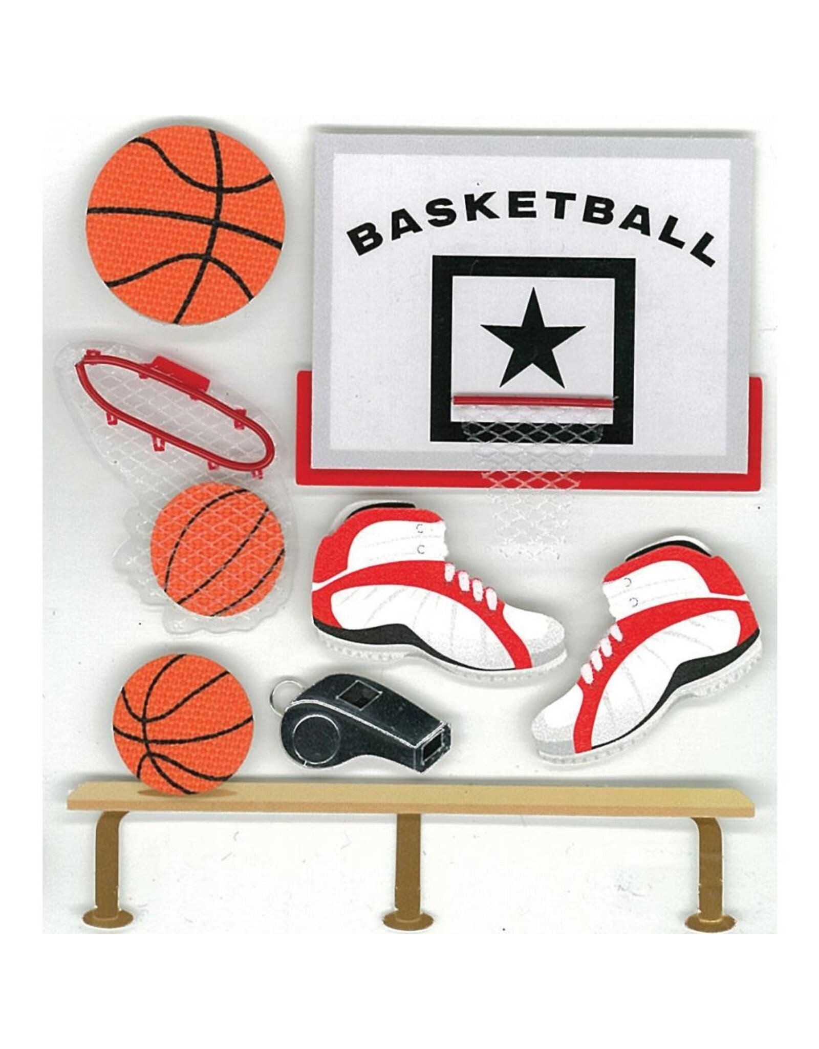 JOLEE’S JOLEE'S BOUTIQUE BASKETBALL DIMENSIONAL STICKERS