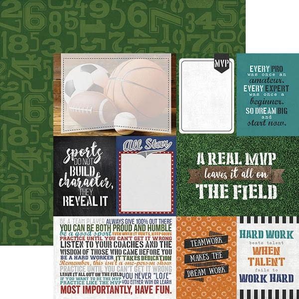 PAPER HOUSE PRODUCTIONS PAPER HOUSE PRODUCTIONS ALL STAR SPORTS MVP TAGS 12X12 CARDSTOCK
