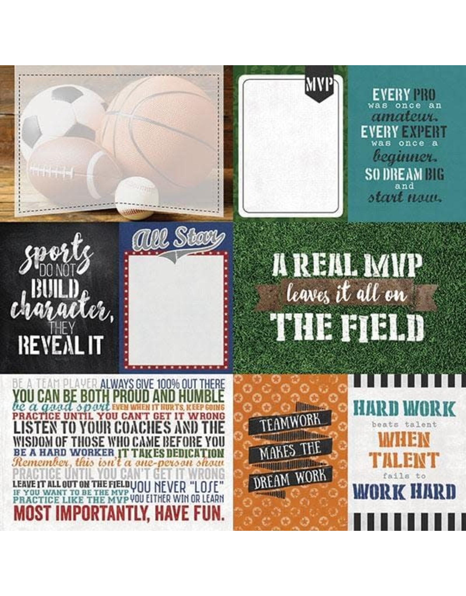 PAPER HOUSE PRODUCTIONS PAPER HOUSE PRODUCTIONS ALL STAR SPORTS MVP TAGS 12X12 CARDSTOCK
