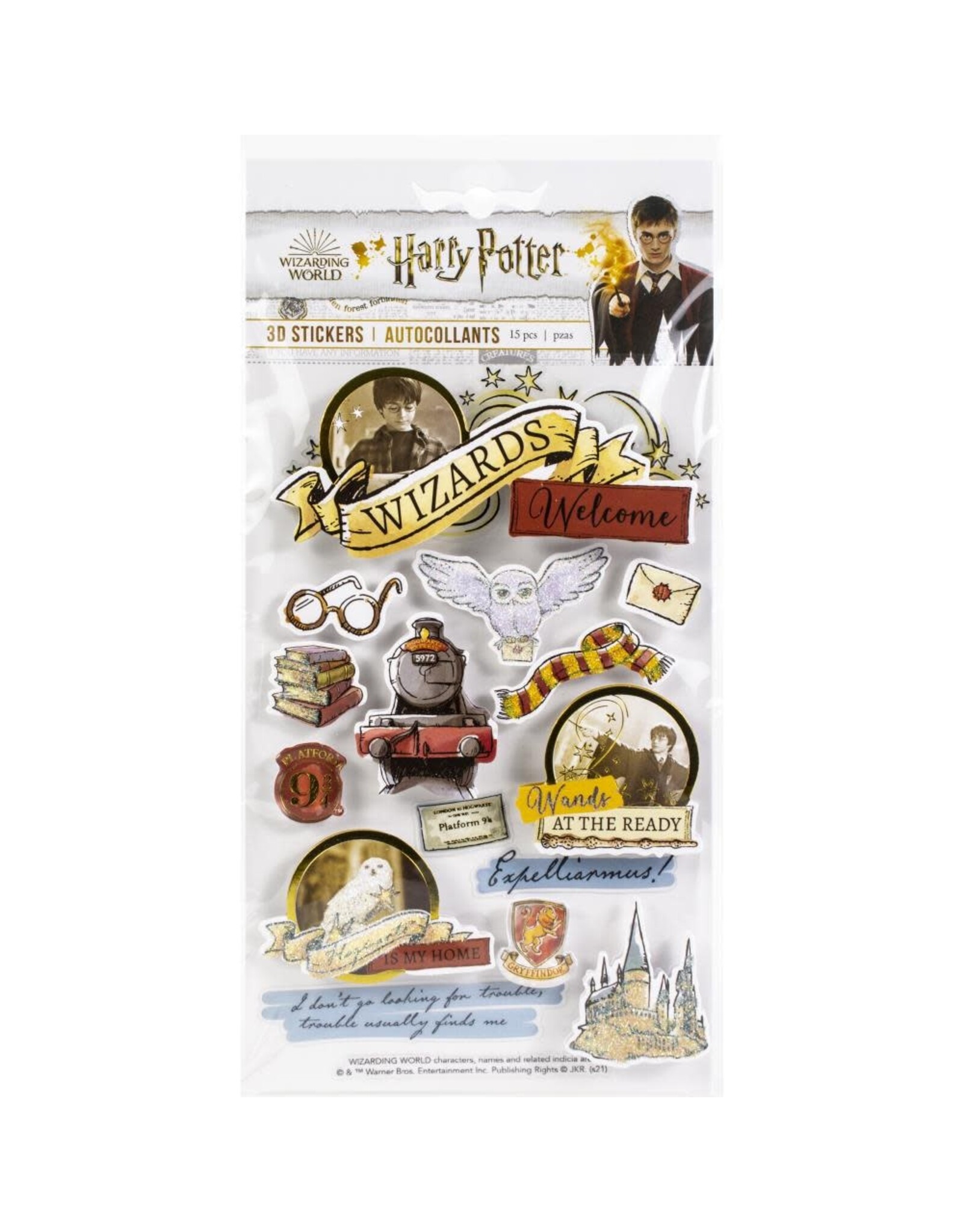 PAPER HOUSE 3D STICKERS HARRY POTTER WATERCOLORS 15PC - Scrapbook Centrale