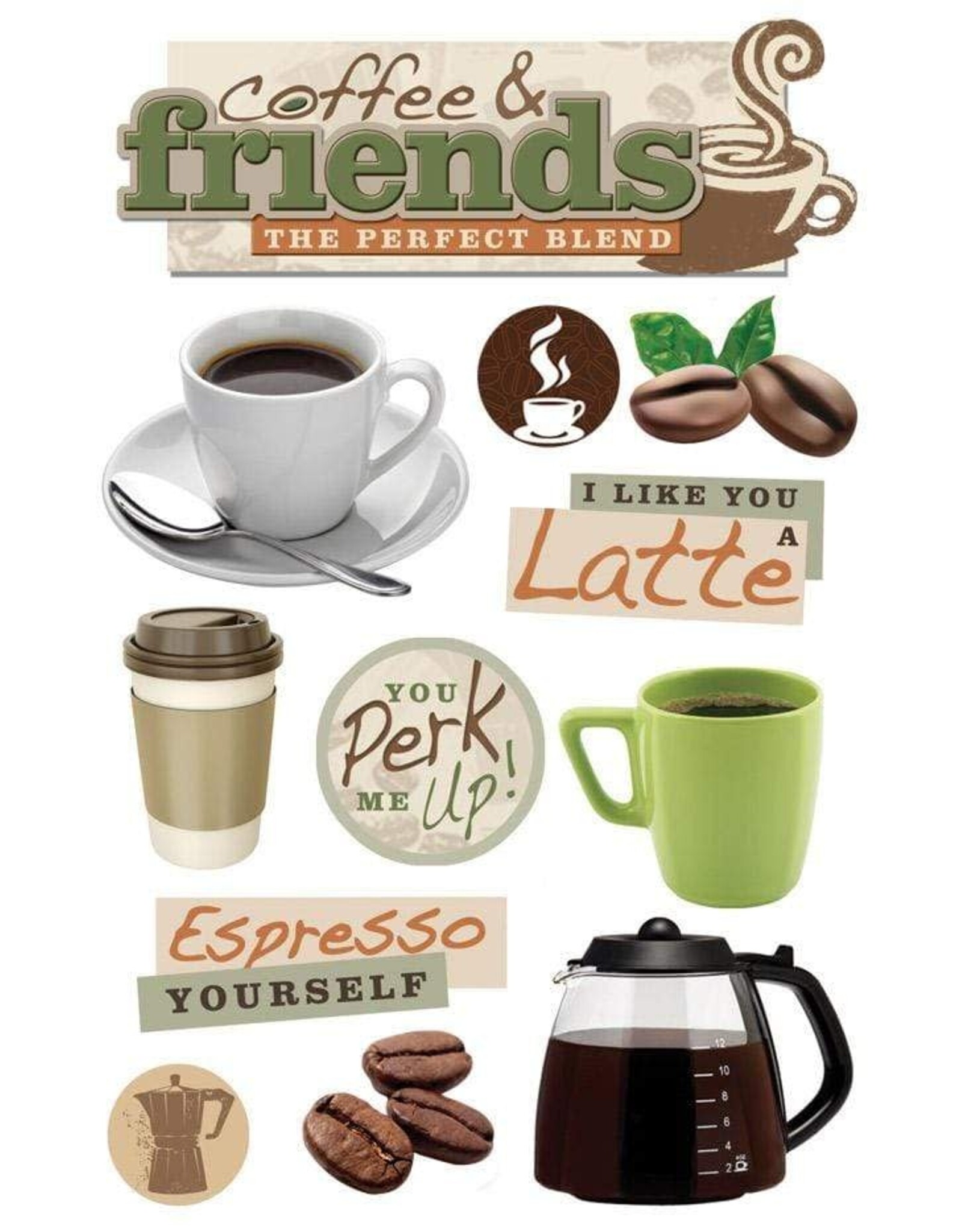 PAPER HOUSE PRODUCTIONS PAPER HOUSE COFFEE & FRIENDS 3D STICKERS