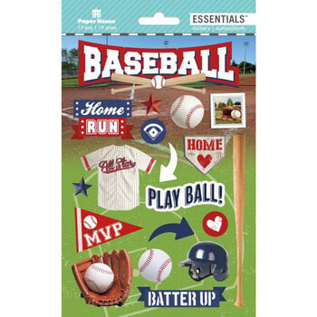 PAPER HOUSE PRODUCTIONS PAPER HOUSE ESSENTIALS BASEBALL 3D STICKERS