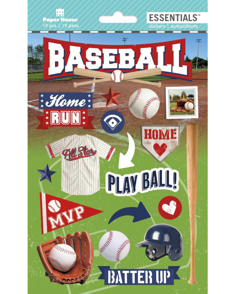 PAPER HOUSE PRODUCTIONS PAPER HOUSE ESSENTIALS BASEBALL 3D STICKERS