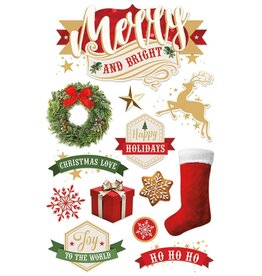 PAPER HOUSE PRODUCTIONS PAPER HOUSE MERRY AND BRIGHT 3D STICKERS