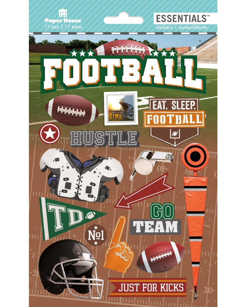PAPER HOUSE PRODUCTIONS PAPER HOUSE ESSENTIALS FOOTBALL 3D STICKERS