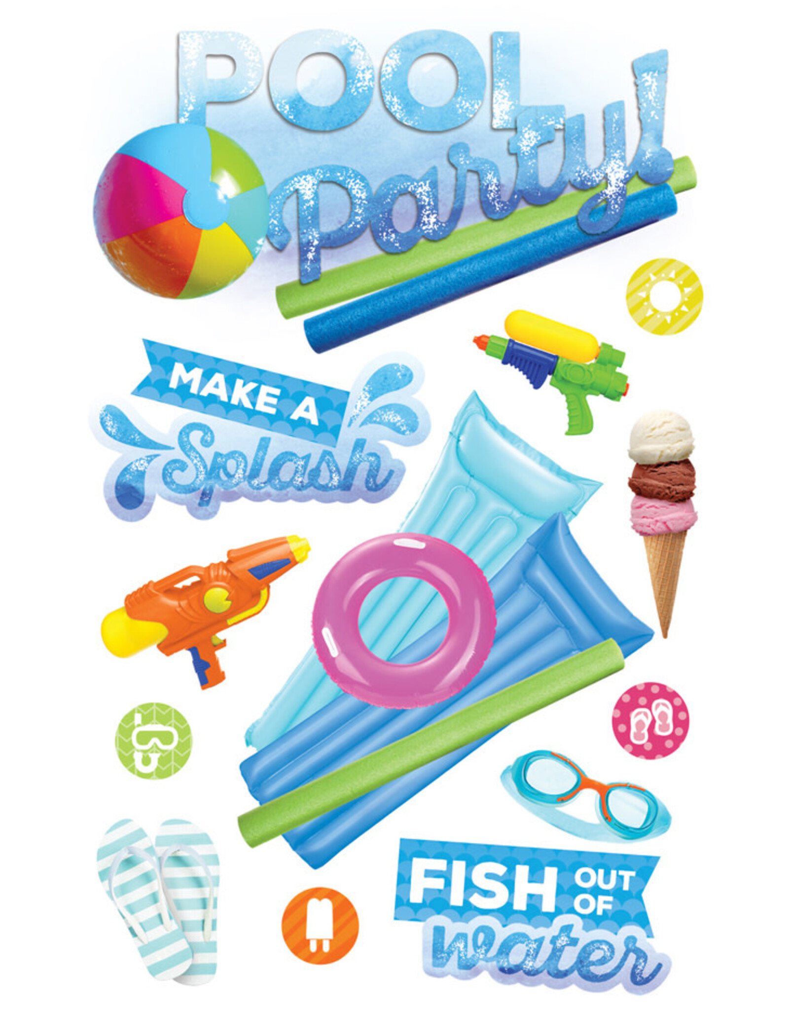 PAPER HOUSE PRODUCTIONS PAPER HOUSE POOL PARTY 3D STICKERS