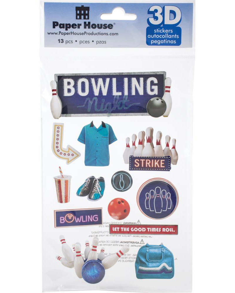 PAPER HOUSE PRODUCTIONS PAPER HOUSE BOWLING NIGHT 3D STICKERS