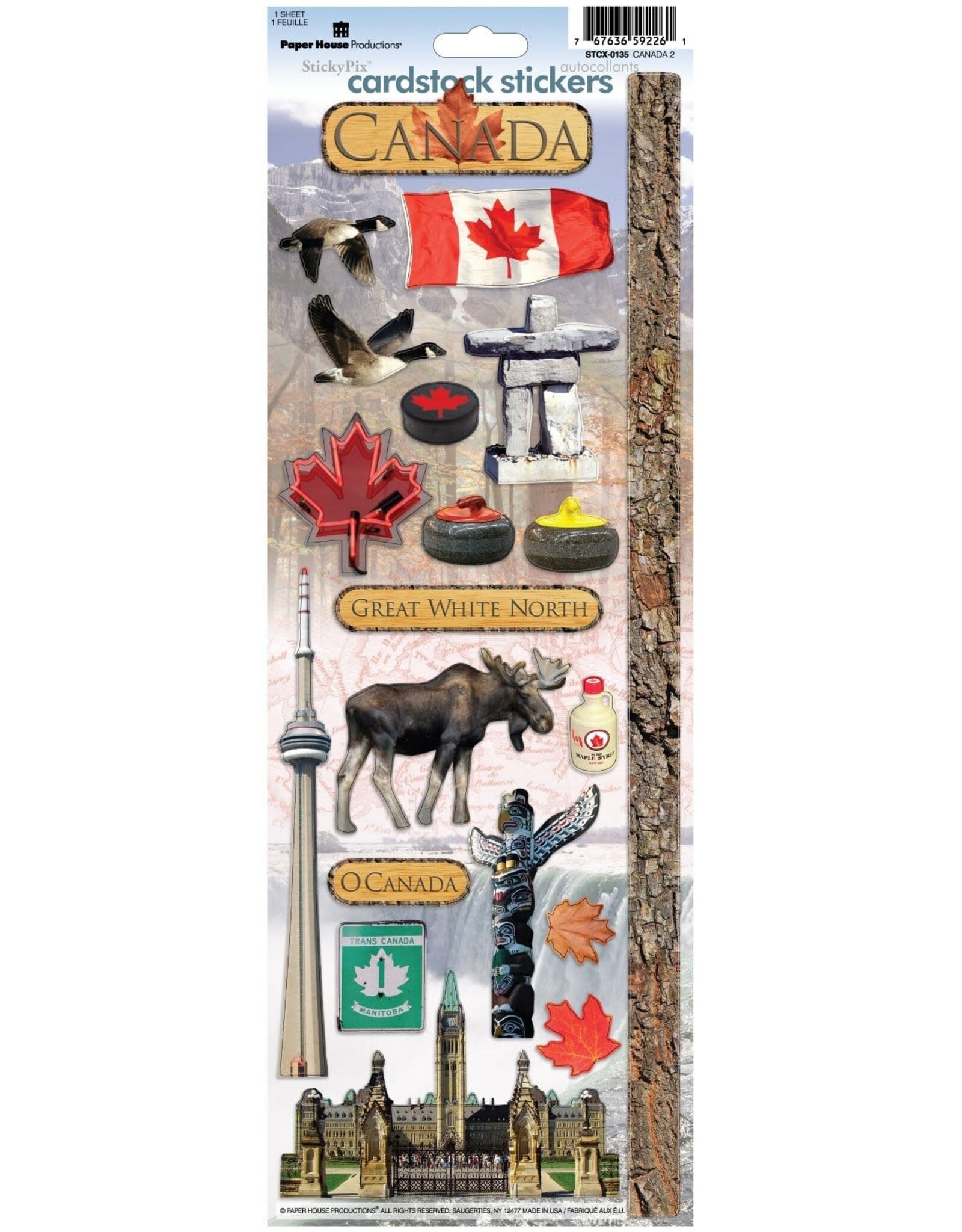 PAPER HOUSE PRODUCTIONS PAPER HOUSE CANADA 2 CARDSTOCK STICKERS