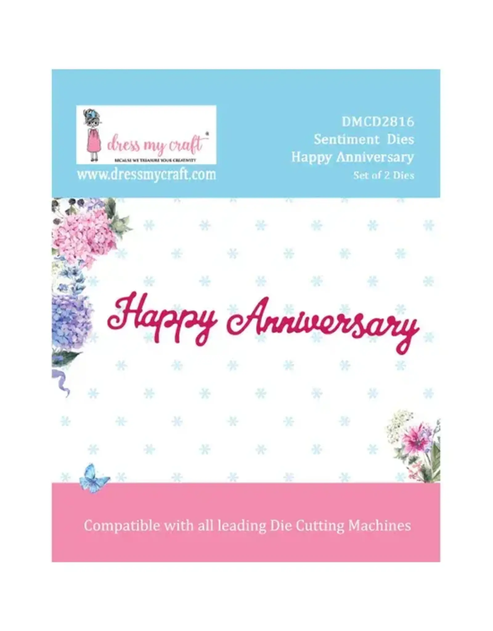 DRESS MY CRAFT DRESS MY CRAFT SENTIMENT DIES HAPPY ANNIVERSARY DIE SET