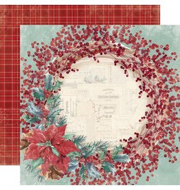 SIMPLE STORIES SIMPLE STORIES SIMPLE VINTAGE 'TIS THE SEASON HOME FOR THE HOLIDAYS 12x12 CARDSTOCK
