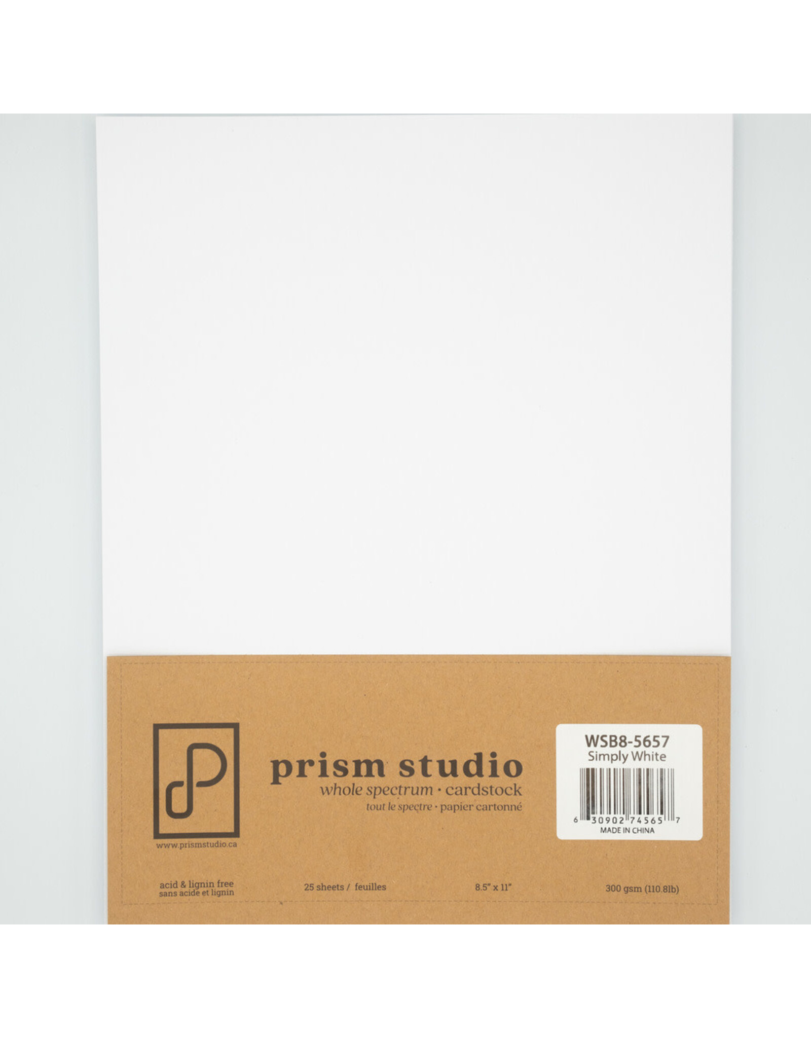 PRISM STUDIO PRISM STUDIO WHOLE SPECTRUM 8.5x11 SMOOTH CARDSTOCK-SIMPLY WHITE 25/PK