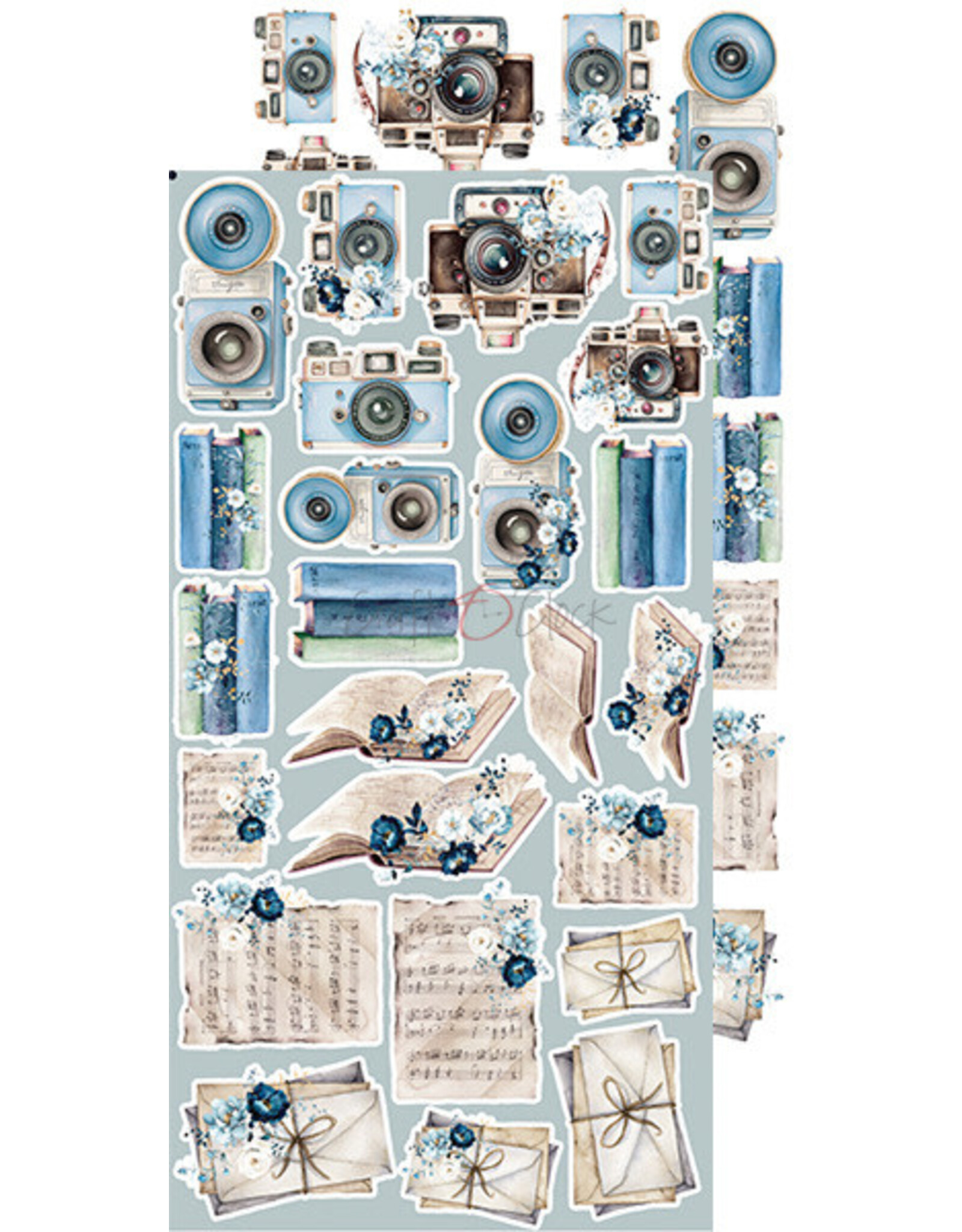 CRAFT O'CLOCK FOREVER BLUE EXTRAS SET 6x12 COLLECTION PACK 12 SHEETS