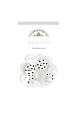 DOODLEBUG DESIGN DOODLEBUG DESIGN LILY WHITE ASSORTED BUTTONS