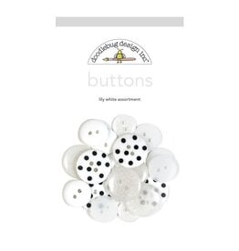 DOODLEBUG DESIGN DOODLEBUG DESIGNS LILY WHITE ASSORTED BUTTONS