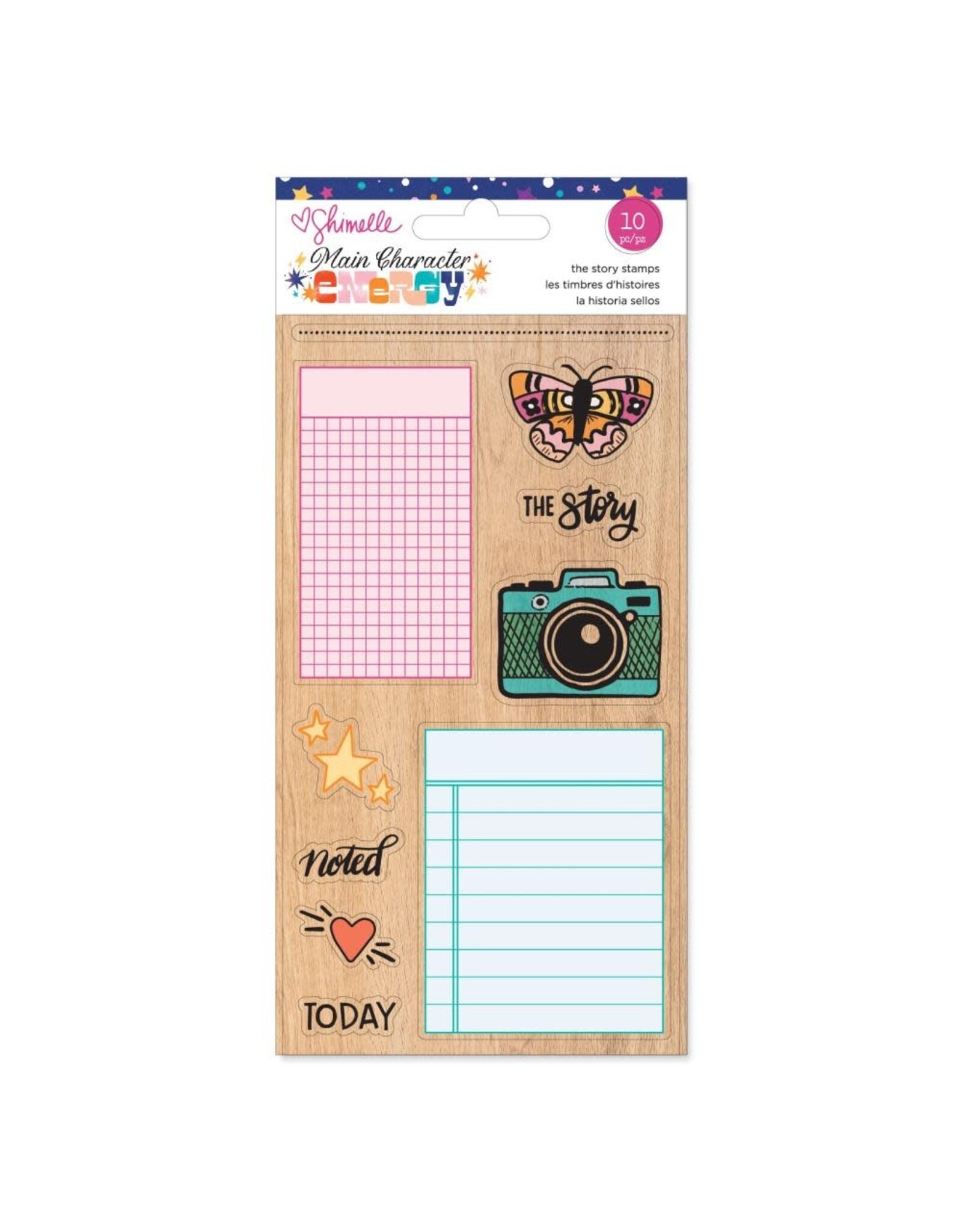 AMERICAN CRAFTS AMERICAN CRAFTS SHIMELLE MAIN CHARACTER ENERGY THE STORY CLEAR STAMP SET