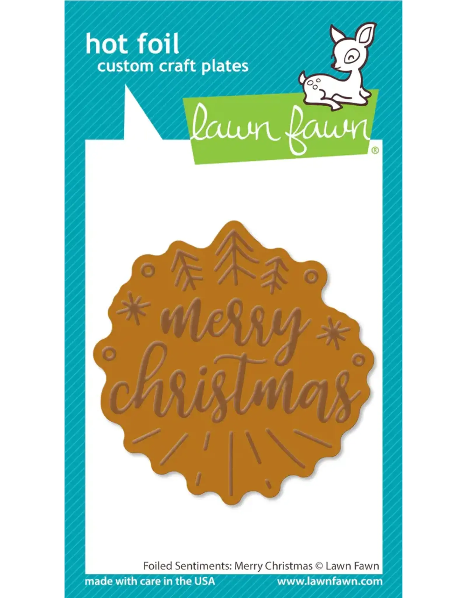 LAWN FAWN LAWN FAWN FOILED SENTIMENTS: MERRY CHRISTMAS HOT FOIL PLATE