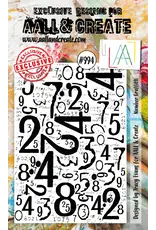 AALL & CREATE AALL & CREATE TRACY EVANS #994 NUMBER GRAFFITTI A7 ACRYLIC STAMP