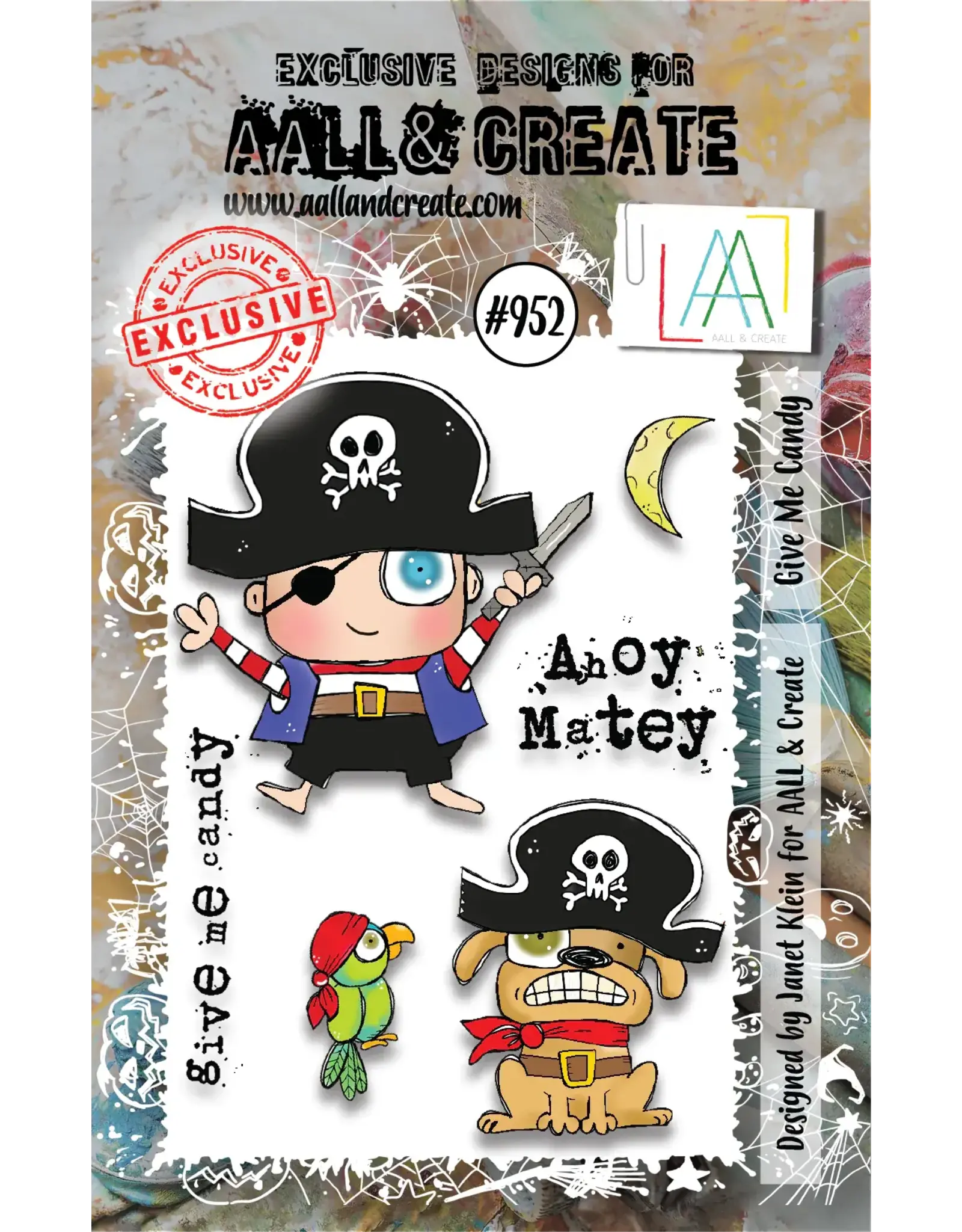 AALL & CREATE AALL & CREATE JANET KLEIN #952 GIVE ME CANDY A7 CLEAR STAMP SET