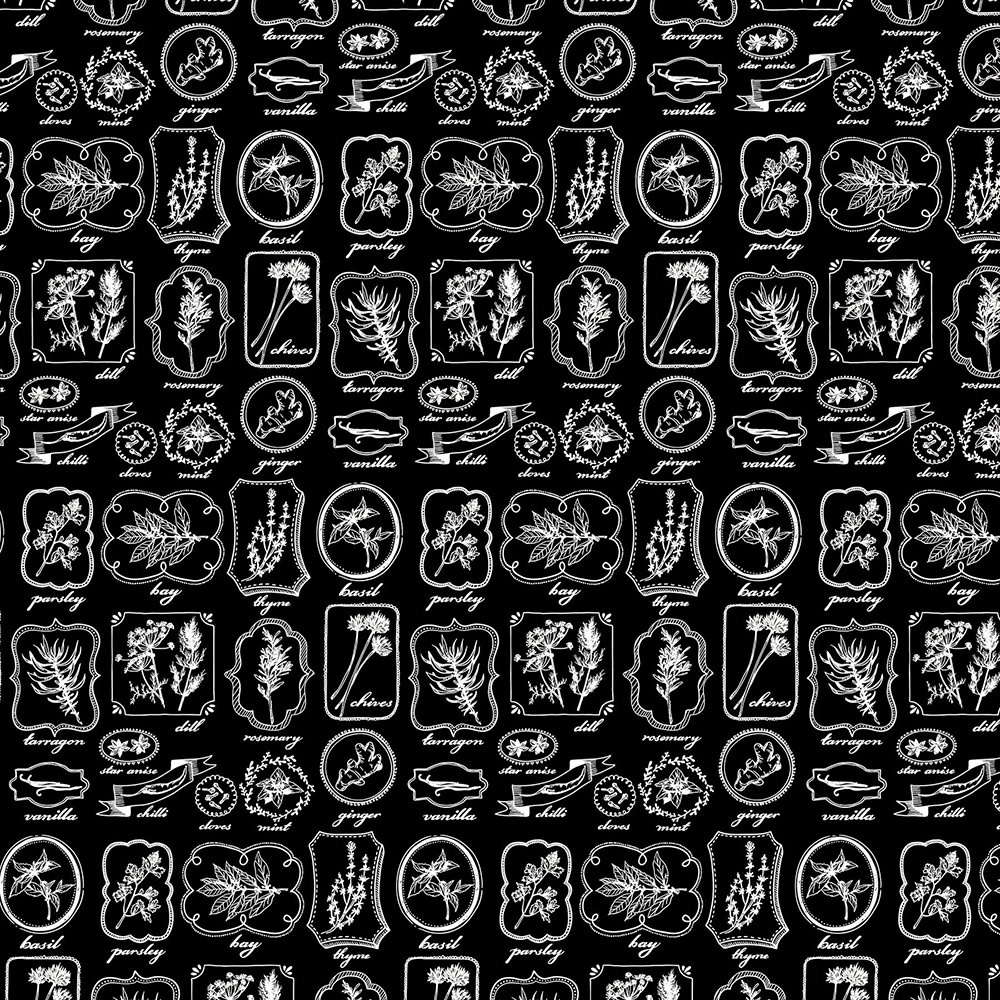 PHOTOPLAY PAPER PHOTOPLAY MICHELLE COLEMAN FRESH PICKED 2 3x3 B/W COOKING SIGN CARDS 12X12 CARDSTOCK