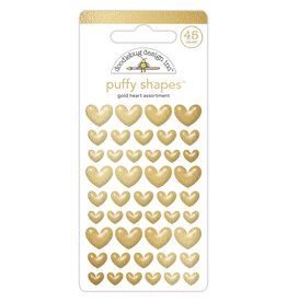 DOODLEBUG DESIGNS DOODLEBUG DESIGN GOLD HEART ASSORTMENT PUFFY SHAPES STICKERS