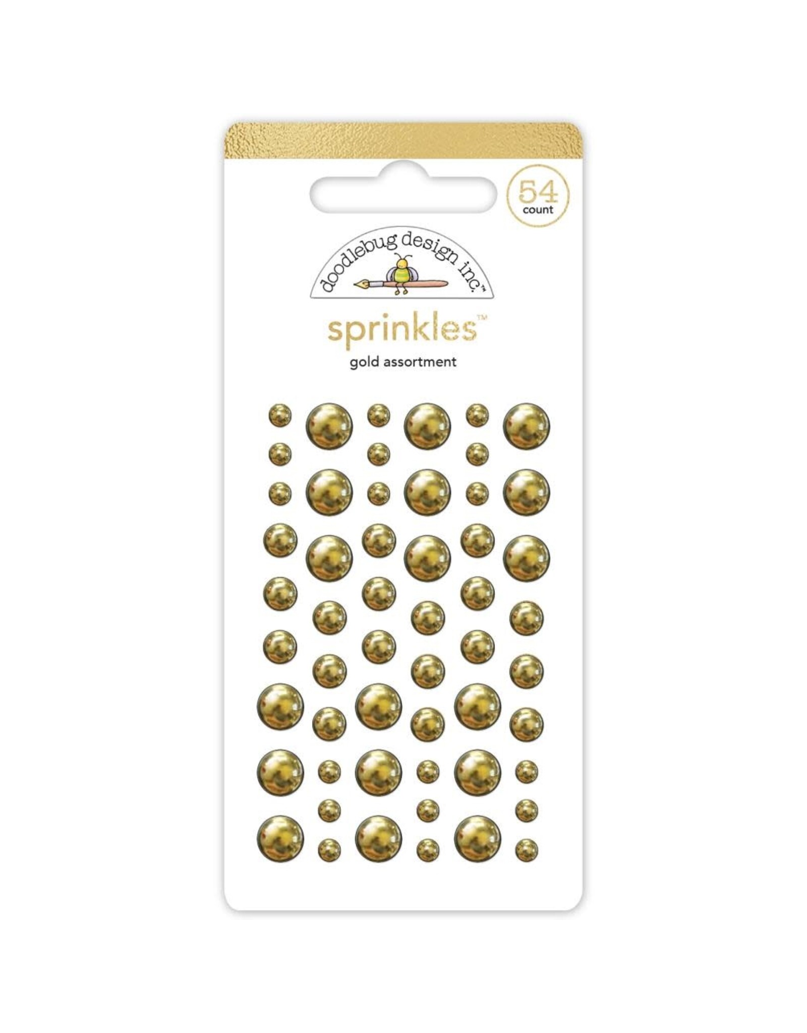 DOODLEBUG DESIGN DOODLEBUG DESIGN HELLO AGAIN GOLD ASSORTMENT SPRINKLES EPOXY STICKERS
