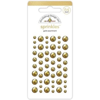 DOODLEBUG DESIGN DOODLEBUG DESIGN HELLO AGAIN GOLD ASSORTMENT SPRINKLES EPOXY STICKERS