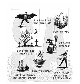 STAMPERS ANONYMOUS STAMPERS ANONYMOUS TIM HOLTZ HALLOWEEN SKETCHBOOK 7x8.5 CLING STAMP SET