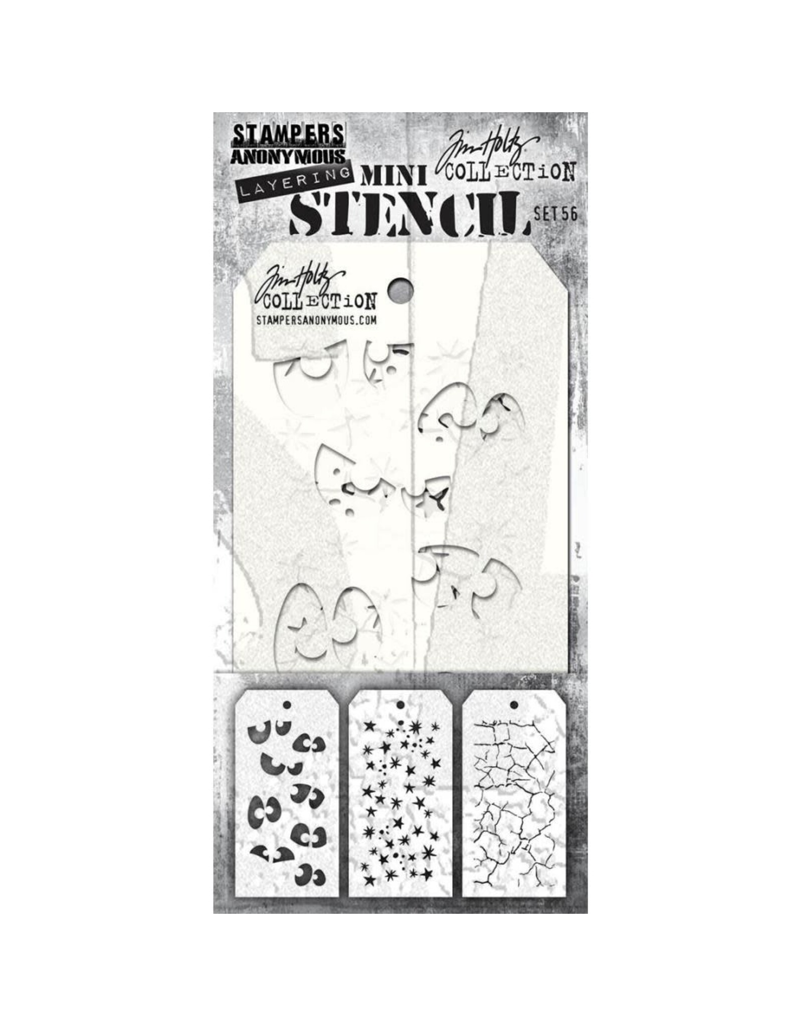 STAMPERS ANONYMOUS STAMPERS ANONYMOUS TIM HOLTZ MINI LAYERING STENCIL SET #56 3PK