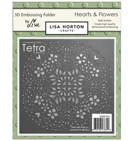 LISA HORTON CRAFTS LISA HORTON CRAFTS HEARTS & FLOWERS 6x6 3D EMBOSSING FOLDER