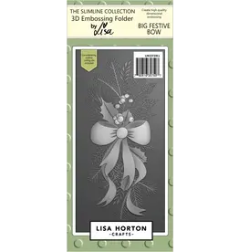 LISA HORTON CRAFTS LISA HORTON CRAFTS BIG FESTIVE BOW SLIMLINE 3D EMBOSSING FOLDER AND DIE