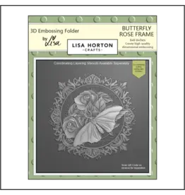 LISA HORTON CRAFTS LISA HORTON CRAFTS BUTTERFLY ROSE FRAME 6x6 3D EMBOSSING FOLDER & DIE