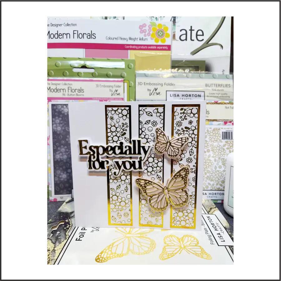 LISA HORTON CRAFTS LISA HORTON CRAFTS MODERN FLORALS BUTTON BLOOMS A6 HOT FOIL PLATE