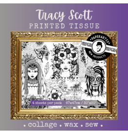 PAPER ARTSY PAPER ARTSY TRACY SCOTT PRINTED TISSUE COLLAGE PAPER 4 SHEETS