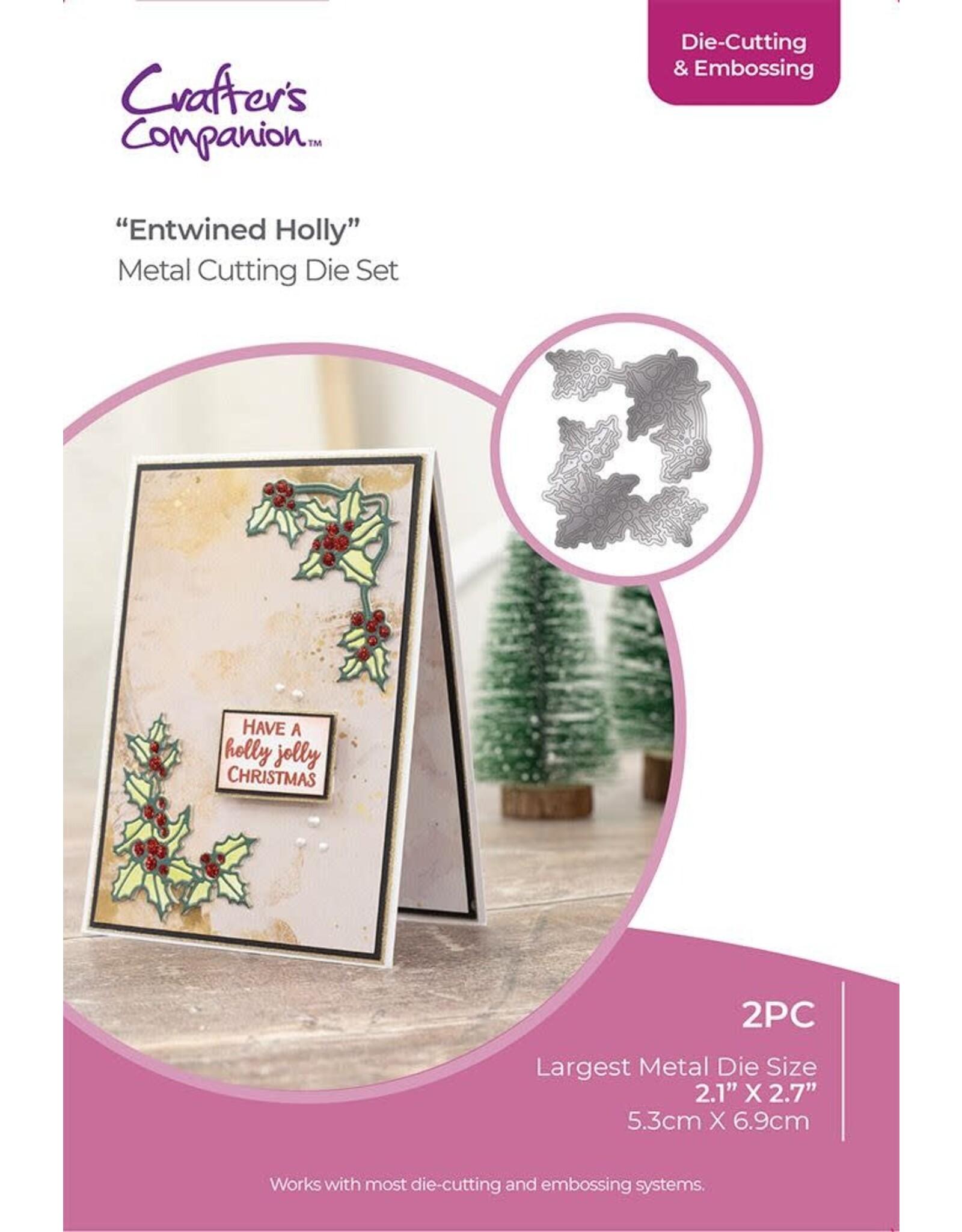 CRAFTERS COMPANION CRAFTER'S COMPANION ENTWINED HOLLY DIE-CUTTING & EMBOSSING DIE SET