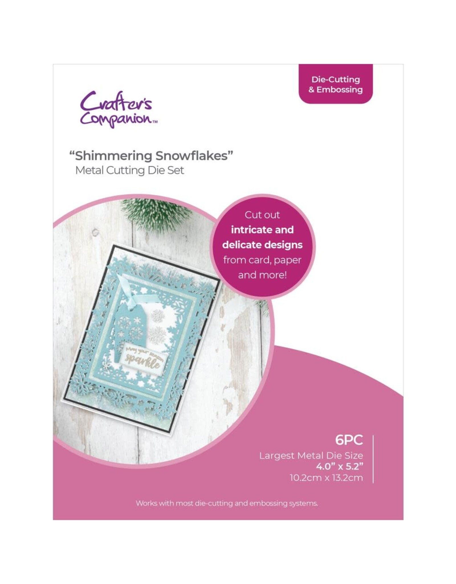 CRAFTERS COMPANION CRAFTER'S COMPANION SHIMMERING SNOWFLAKES DIE-CUTTING & EMBOSSING DIE SET