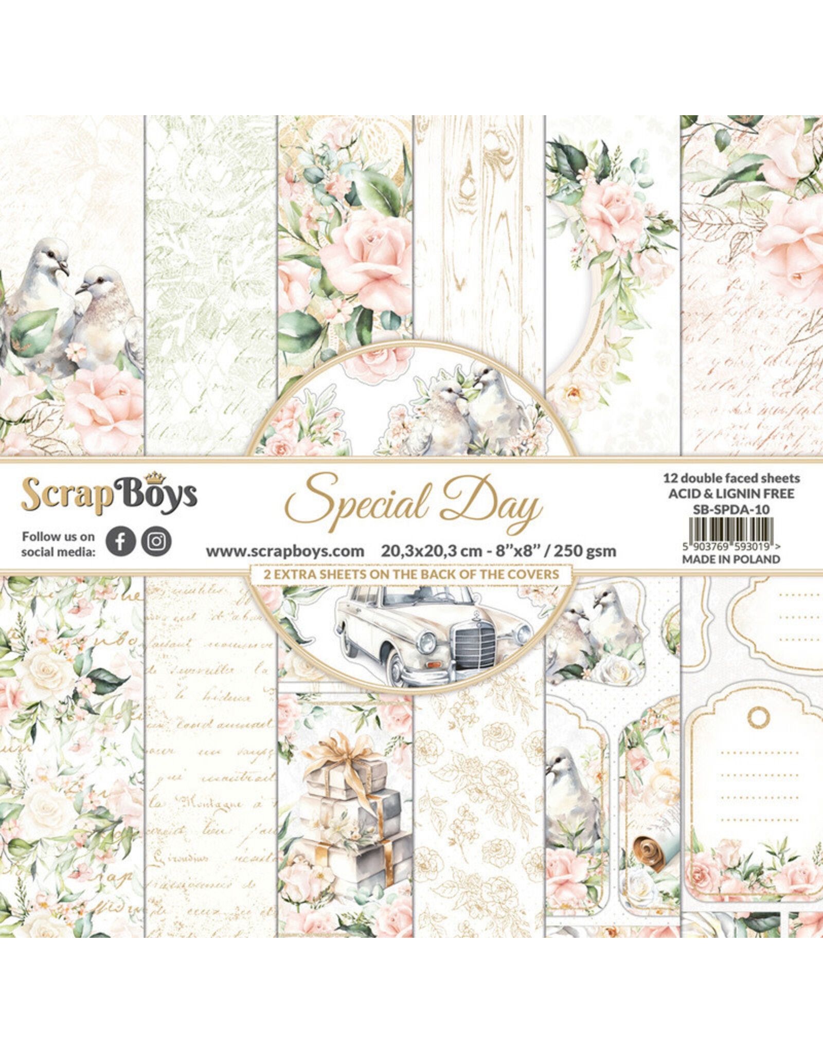 SCRAPBOYS SCRAPBOYS SPECIAL DAY 8x8 PAPER PAD 12 SHEETS