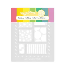 WAFFLE FLOWER WAFFLE FLOWER POSTAGE COLLAGE COLORING STENCIL 2/PK