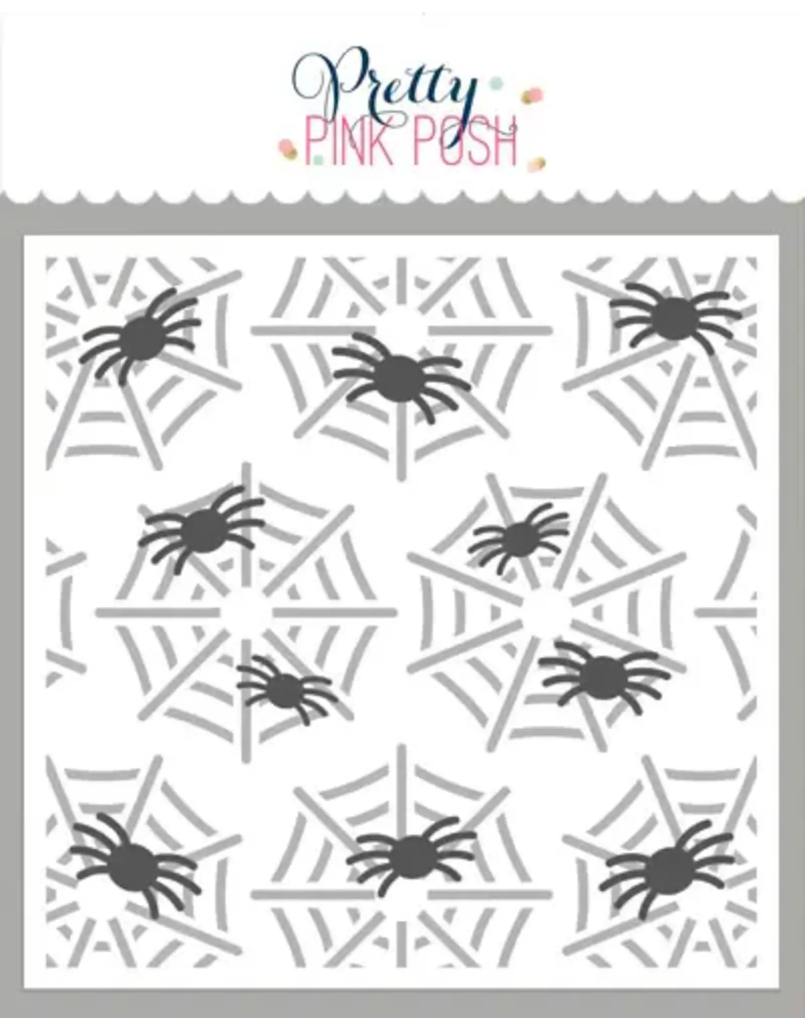 PRETTY PINK POSH PRETTY PINK POSH LAYERED SPIDER WEBS 6x6 STENCIL SET 2/PK