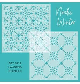 HONEY BEE HONEY BEE STAMPS NORDIC WINTER BOLD DETAILS STENCIL SET 2/PK