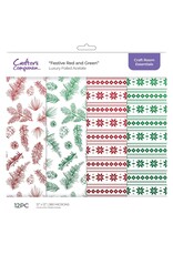CRAFTERS COMPANION CRAFTERS COMPANION CRAFT ROOM ESSENTIALS FESTIVE RED AND GREEN 12x12 LUXURY FOILED ACETATE 12/PK